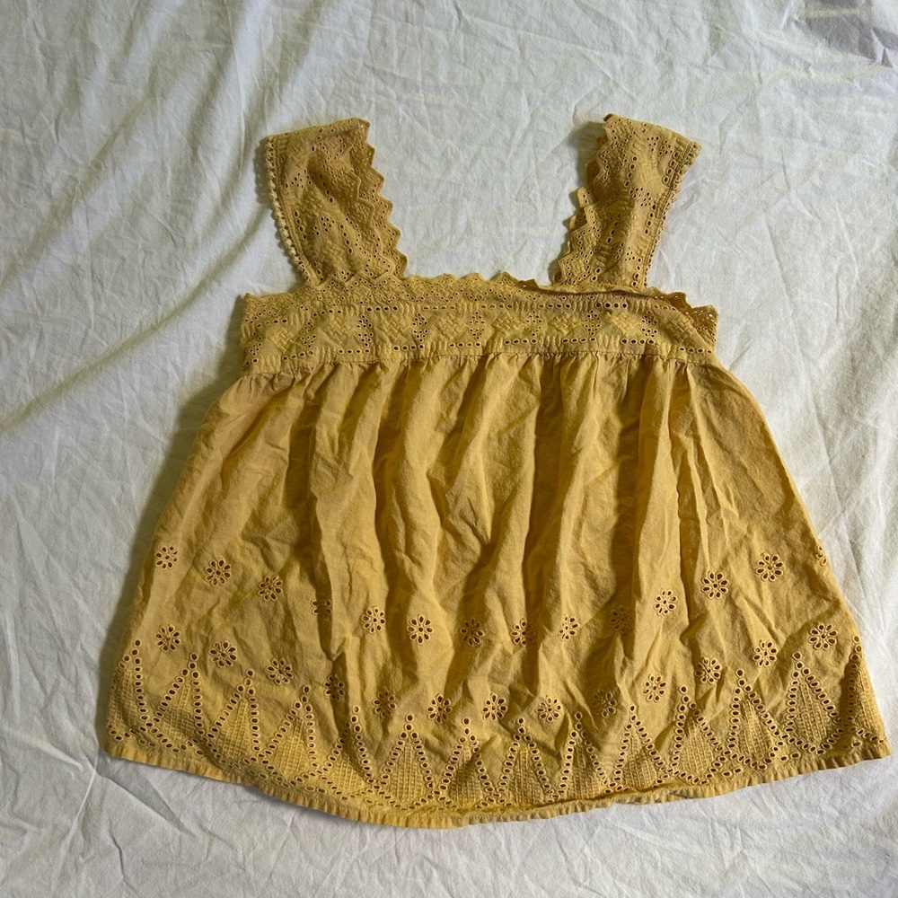 Angels Mustard Smocked Top